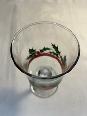Libbey Holly Ribbon & Bow Wine/Water Goblets 6 3/4″ Set of 2