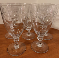 Vintage Fostoria «Carousel» (8) Iced tea Glasses – Stem 6080 – Cut 863