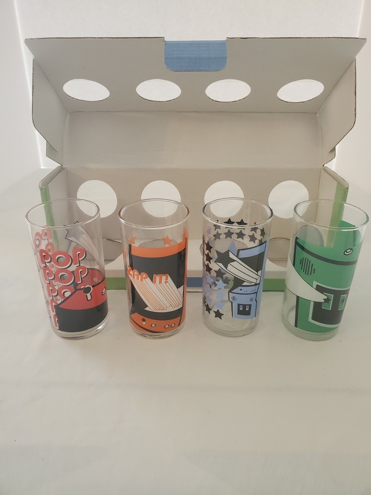 Precidio 8 Oz Juice Glasses – VINTAGE Video Games – RETRO – Set of 4 NEW