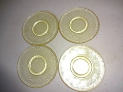 Mosser Yellow Glass Mini Childs Cameo Ballerina Jennifer Sherbets Cups & Saucers