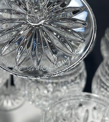 8 WATERFORD CRYSTAL CLARENDON WATER WINE GLASSES ARTIST SIGNED «JIM O’LEARY»