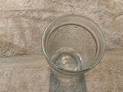 Set of 2 Libbey “Chateau” Glasses 16oz Pebbled Clear Texture Vintage USA 6” VGC