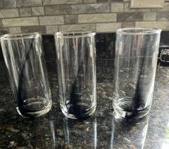 Set of 3 Black Ribbon Swirl Coolers Drinking Glasses 16 oz.