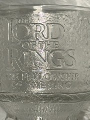 Burger King Lord of the Rings Clear Glass Decorative Goblet 6 in Tall, 3 in