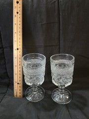 Anchor Hocking Wexford Claret Wine Goblet 5 3/8″ Tall 2 3/8″ Wide Set Of 2