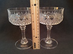 CRISTAL D’ARQUES-DURAND France Champagne Tall Sherbet Glass LONGCHAMP ~ Set of 4