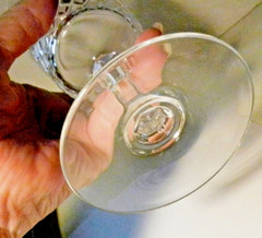 Cristal D’Arques-Durand CRA-56-Cut Criss Cross~Crystal Water Goblet-France-Vtg