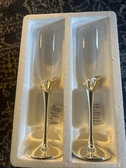 Lenox Forevermore Silver Plated Champagne Flute, Set of 2 New In Box