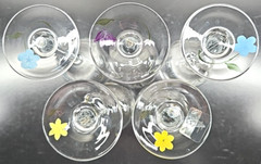 5 Pc Lenox Floral Spirit Tulip Wine Mixed Set Vintage Clear Flowers Stemware Lot