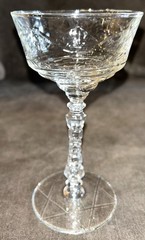 17 Libbey Rock Sharpe Glass Arctic Rose Etch Champagne Liquor Cocktail Glasses