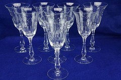 Tiffin Colton #17399 Lot of (8) Water Goblets, 8″ Tall