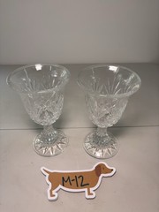 Crystal Water goblets 7.5 Inches Tall. Beautiful Etching. Heavy Glass. Set Of 2