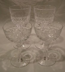 2 each Bayel Bordeaux Pattern Water Goblets 6 7/8″ Tall and Tall Sherbet 5 1/2″