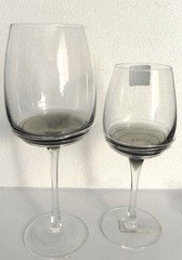 Mikasa Crystal – Swirl Smoke – 9 1/2″ Water & 8 1/8″ – White Wine Stems – Mint