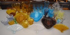 1880’S BRYCE DIAMOND QUILTED PATTERN #1000 AMBER PEDESTAL CORDIAL GLASS