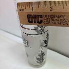 VTG Libbey Frosted Silver Leaf Design Glasses Set Of 5 MCM 4 X 2”