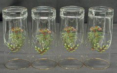 Spode Christmas Tree 12 oz Glass Clear with Gold Trim Highball 6.25″ Tall