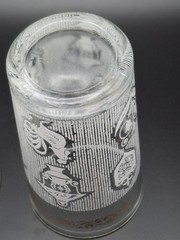 2 Mid Century Continental Can Co. Gold Trim White Rooster Eagle Juice Glasses