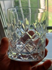 Set of (2) Bohemia Crystal 3 1/2″ Whiskey Glass Tumblers.