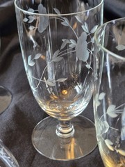 4 Princess House Heritage 6″ Stem Iced Tea Glass Goblet
