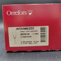 Orrefors INTERMEZZO BLUE Champagne Flute 9-7/8″ NEW Original Box Made In Sweden