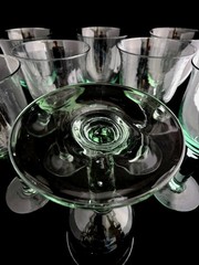 (173) La Mediterranea Recycled glass Goblets made in Spain 9″ tall (8 available)
