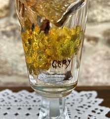 Champagne Flutes – Hand Painted – Nature, Birds – Swan & Partridge – Set of 2