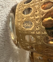 Vtg MCM Culver «CANNELLA» 22k Gold & Glass Cocktail Glasses (8) 4 High/4Low