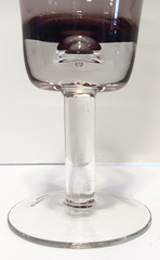 4 Winterthur Amethyst Purple Stemmed Wine/Water Goblets Lg Clear Bubble in Base