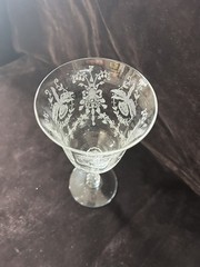 Vintage Rare Heisey Orchid Crystal Goblet Wine Etched Glass (1940-1957) 8 1/4″