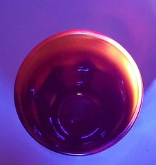Vtg Amberina Glass Tumbler Drinking Glass 13 oz. 5″ Tall Glows Under UV Light