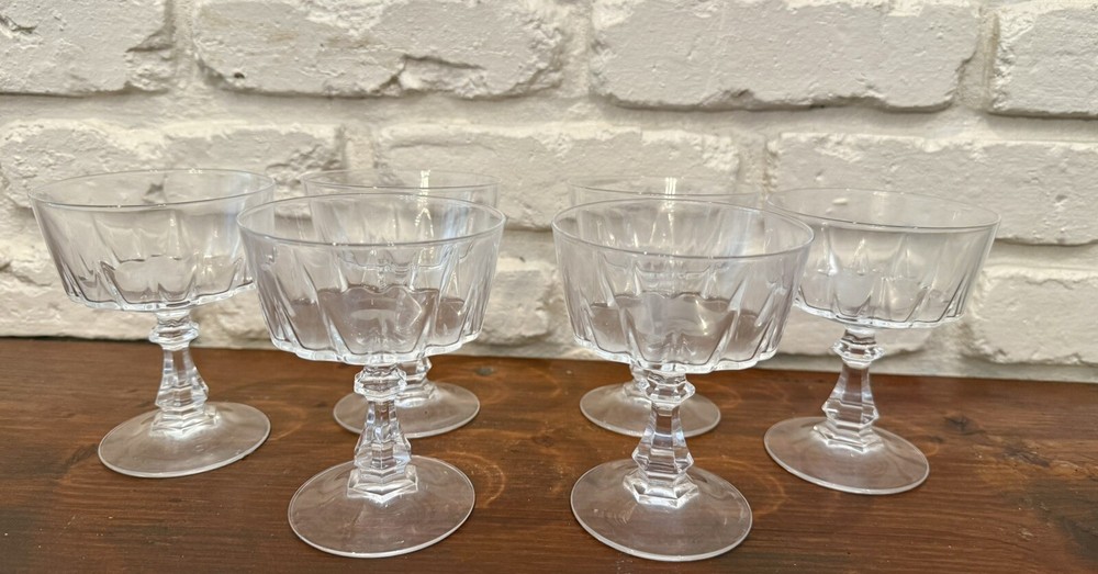 Set Of 6 Cristal D’Arque Arcoroc Petal Sherberts