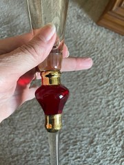 Pier 1 Set of 2 Amber Luster Red Jewel Champagne Glasses Flute 11 1/2” in Height