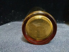 Vintage Tumblers Amber Yellow Glass Diamond Textured Glasses 14oz 6″ H