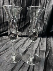 Clear Glass Cordial Glasses Two-Piece Set Tapered Glossy Finish