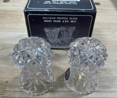 Vintage Hofbauer 24% Lead Crystal Glass Mini Vase Set – Made In Germany – Kmart