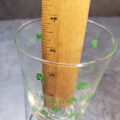 Vintage Libbey Irish Coffee Glasses with Green Shamrocks and Measurements