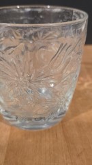 Pressed Glass Daisy Floral Pattern Bowl Clear Embossed Dessert Custard Serving