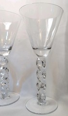 Z Gallerie Glass ZGG1/ Pier 1 Captured Mouth Clear Wine Goblets 9 in Set of 4