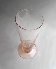 Vintage Pink Depression Glass Footed Parfait Iced Tea Tumbler Fluted Vase 8.5″