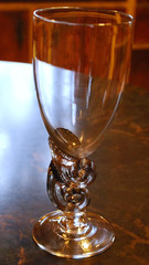 RARE Hand Blown DOUBLE NAUTILUS Water Goblet BOB CROOKS Signed British ART GLASS