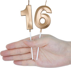 Champagne Gold 16Th & 61St Birthday Candles for Cakes, Number 16 61 Candle Cake