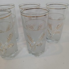 MCM «DISCOVER ITALY» 6 DRINKING GLASSES WHEAT SHAFT DESIGN 1960’S