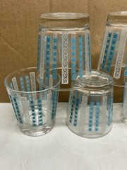 SET OF 8 MCM BLUE & GREY GLASSES 3” EXCELLENT ANCHOR?? ATOMIC ??