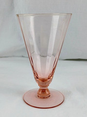 Vintage FRY 11.5 oz Footed Tumbler Pink Regular Panel Optic Depression Glass EUC