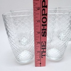Vintage Set of 3 Pasabahce Horizon Honeycomb Glasses 5.5 inch Heavy Tumblers