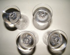 Vintage Set (4) Etched FOSTORIA ROMANCE ICED TEA WATER GLASSES Stems 6in 12oz EX