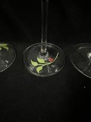 Lenox Butterfly Meadow Hand Painted Wine Glasses Ladybug Flowers Four (4) 9”