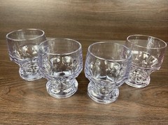 4 Rare Cambridge Georgian Heatherbloom 4” Neodymium Glass Tumblers Color Change