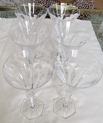 VILLEROY & BOCH COLONNADE Pair(2) – 8 3/8″ Crystal Water Goblets EUC!